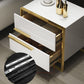 Moderner Metallrahmen Massivholz Top weiß/schwarz/grau Nachttisch
