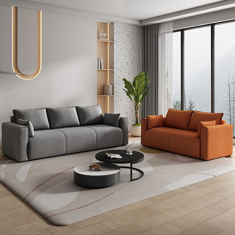 3 Seater 31.4"H Faux Leather Square Arm Sofa for Living Room Clearhalo 'furn' 'furn_sofas' 'Furniture' 'furniture_sofas' 'Living Room Furniture' 'Sofa' 'sofas' 1200x1200_c05674ed-0b16-40b5-a3fe-cd0f30d386ff