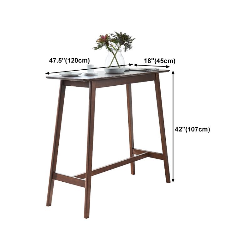 Solid Wood Bar Dining Table Contemporary Bar Table with Brown Base Clearhalo 'Bar Furniture' 'Bar Tables' 'bar_tables' 'Furniture' 'furniture_bar_tables' 'Kitchen & Dining Furniture' 1200x1200_c057e617-78bb-4bbf-a4e2-4ca9ccaf0608