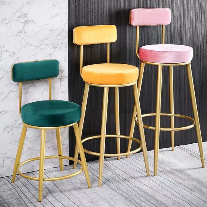 Scandinavian Round Armless Counter Stools Upholstered Bar Stools for Home Clearhalo 'Bar Furniture' 'Bar Stools' 'bar_stools' 'furn' 'furn_bar_stools' 'Furniture' 'furniture_bar_stools' 'Kitchen & Dining Furniture' 1200x1200_c058227b-6a8b-40d1-95af-f0a34e390c9f
