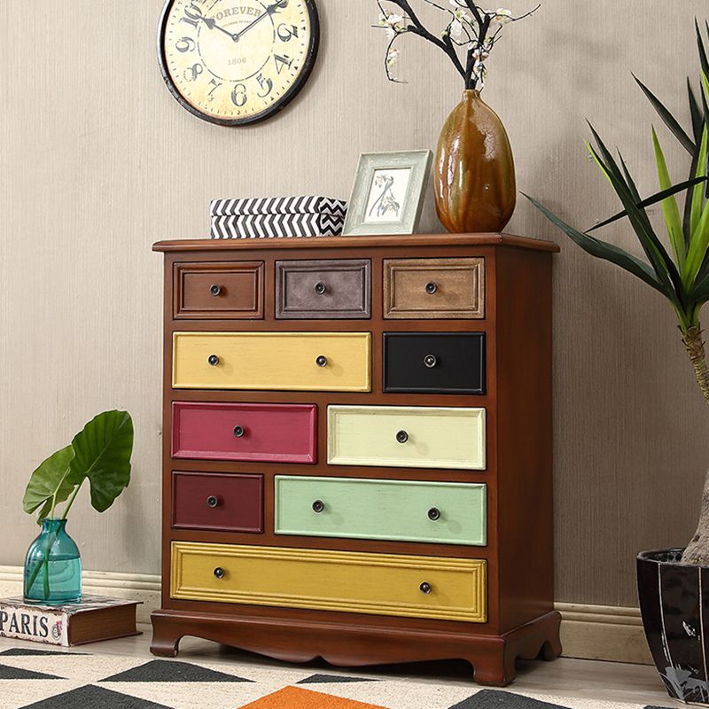 Cómoda vertical de madera con cajones para dormitorio náutico