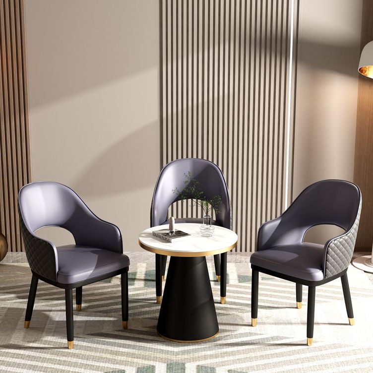 Modern Style Arm Chair Leather Open Back Indoor Dining Chair Clearhalo 'Dining Chairs' 'Dining Tables & Seating' 'dining_chair' 'furn' 'furn_dining_chair' 'Furniture' 'furniture_dining_chair' 'Kitchen & Dining Furniture' 1200x1200_c0592d49-5d40-4ef7-869b-0736533a9b7b