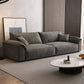 35"H Contemporary Sectional Sofa Grey Leather Cushion Back Sectional