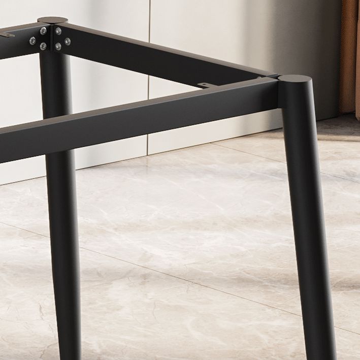 Modern Style Sintered Stone Dining Table Rectangular Dining Table with Metal Base Clearhalo 'Dining Room Sets' 'Dining Tables & Seating' 'dining_room_set' 'furn' 'furn_dining_room_set' 'Furniture' 'furniture_dining_room_set' 'Kitchen & Dining Furniture' 'kitchen&dining_furn' 'kitchen' 1200x1200_c05c019c-aa15-45dd-9702-cdd1dde26f57