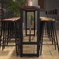 Mesa de bar rectangular contemporánea, mesa de comedor de madera maciza con base de caballete