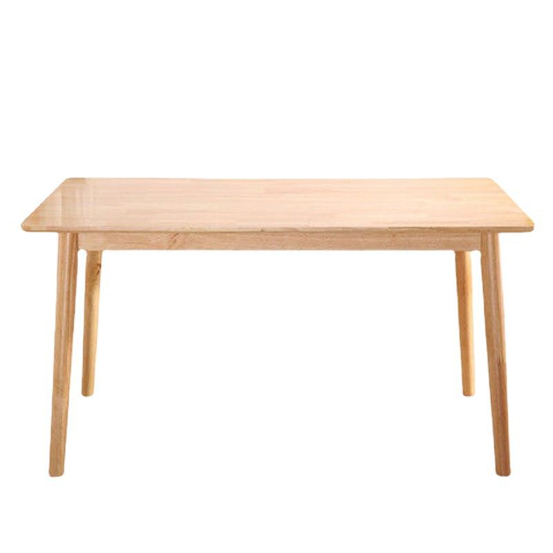 Simple Style Dining Table Rubberwood Solid Wood with 4 Legs Base Table in Wood Color Clearhalo ' dining_table' 'Dining Tables & Seating' 'Dining Tables' 'Furniture' 'furniture_dining_table' 'Kitchen & Dining Furniture' 'kitchen&dining_furn' 'kitchen' 'kitchen_dining_table' 1200x1200_c05dec82-8288-41e3-a96c-1be34db786bb