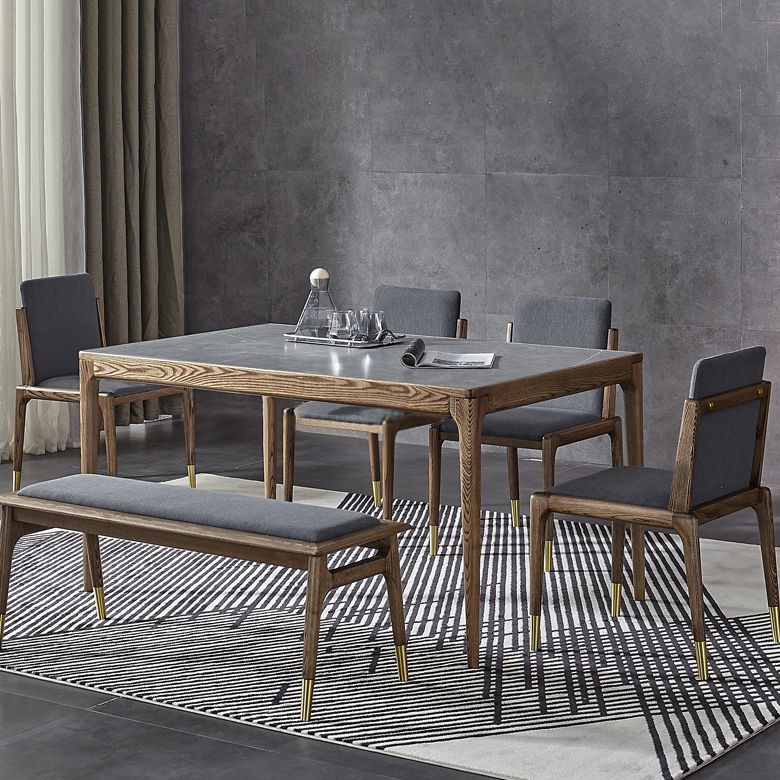 Sintered Stone Grey Dining Table Mid-Century Modern 4 Legs Table for Dining Room Clearhalo ' dining_table' 'Dining Tables & Seating' 'Dining Tables' 'furn' 'furn_dining_table' 'Furniture' 'furniture_dining_table' 'Kitchen & Dining Furniture' 'kitchen&dining_furn' 'kitchen' 'kitchen_dining_table' 1200x1200_c05e57c3-a455-4d31-87a7-7530abfddb0f