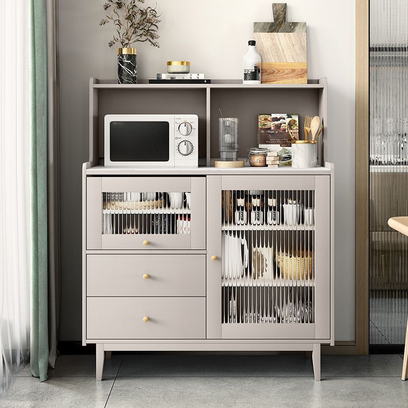 Sideboard moderna della porta in pietra 39,5 "L buffet soggiorno 2 server dei cassetti