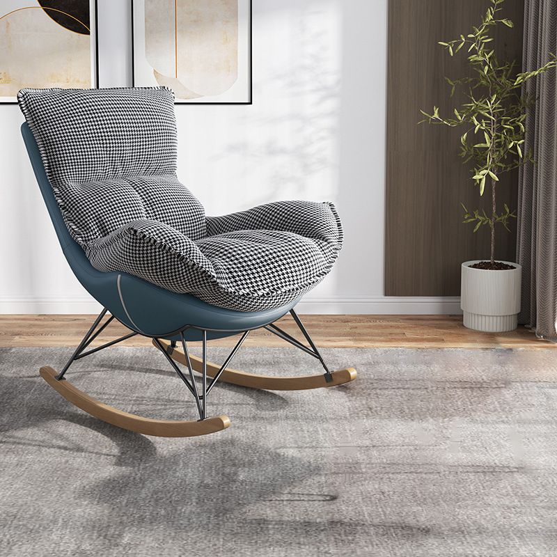 Sedia a dondolo contemporanea in finta pelle per aliante impermeabile con cuscini rimovibili