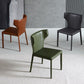 Contemporary Leather Dining Chair Wingback Side Chair in Matte Finish for Kitchen