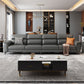 Grey Genuine Leather High Back Pillow Top Arm Sofa/Sectional with Wear-resisting
