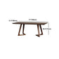 Solid Wood Top Dining Table Traditional Luxury Table with Sled Base in Brown