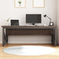 29.53 "H Moderne Office Desk Antique Finish Writing Desk met metalen benen