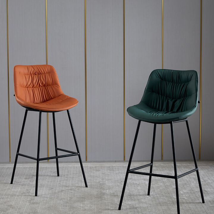 Tabouret de bar de style contemporain tabouret de bar en cuir pu avec des jambes en métal pour la maison