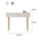 Wood and Stone with Drawers Vanity Table in White/Grey Makeup Desk