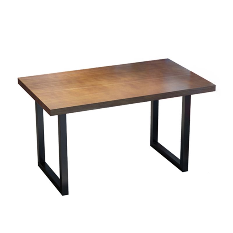 Solid Wood Industrial Dining Table Brown Rectangle Table with Sled Base for Dinning Room Clearhalo ' dining_table' 'Dining Tables & Seating' 'Dining Tables' 'furn' 'furn_dining_table' 'Furniture' 'furniture_dining_table' 'Kitchen & Dining Furniture' 'kitchen&dining_furn' 'kitchen' 'kitchen_dining_table' 1200x1200_c06753d0-a1ee-4345-afe9-dde52d9a2d7d