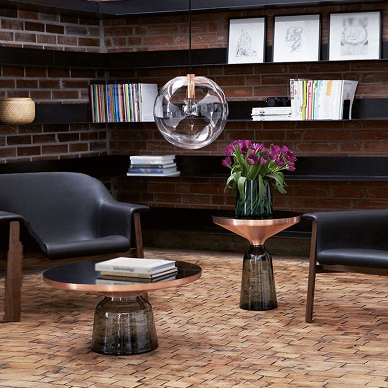 Modern Style Cocktail Table Black Table with Glass Base Round Coffee Table Clearhalo 'Coffee & Accent Tables' 'End & Side Tables' 'end_side_tables' 'furn' 'furn_end_side_tables' 'Furniture' 'Living Room Furniture' 1200x1200_c067d267-88ab-41dc-aa7f-fe4b383c1bb0