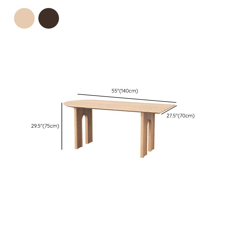 Mesa de comedor de madera moderna, mesa de comedor con pedestal doble para comedor