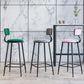 Modern Armless Backrest Counter Stool Iron Balcony Bar Stool with Cushion and Pedal