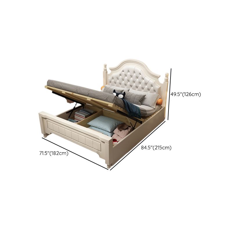 Solid Wood and Headboard Standard Bed Arched Bed with Custom Gold Legs