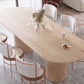 Oval Pine Solid Wood Table Double Pedestal Dining Room Table in Natural