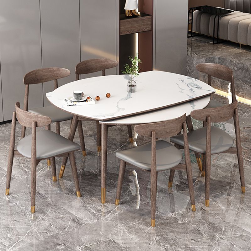 Round Dining Table Set 1/2/7 Pieces with Wood Base Kitchen Furniture Set