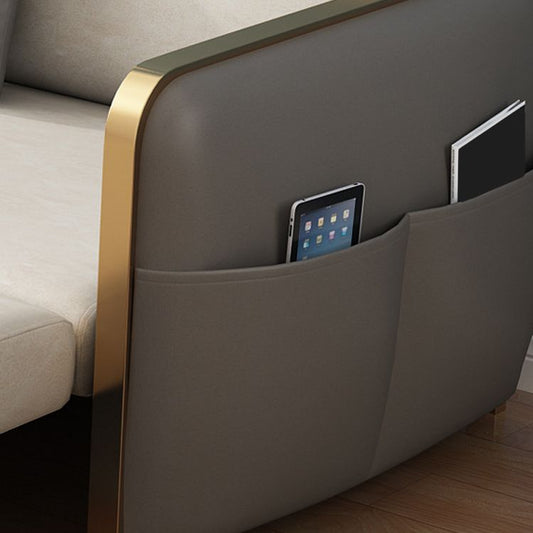 33,46 "H Faux Leder Square Arm Sofa Bett mit Lagerung für Wohnzimmer