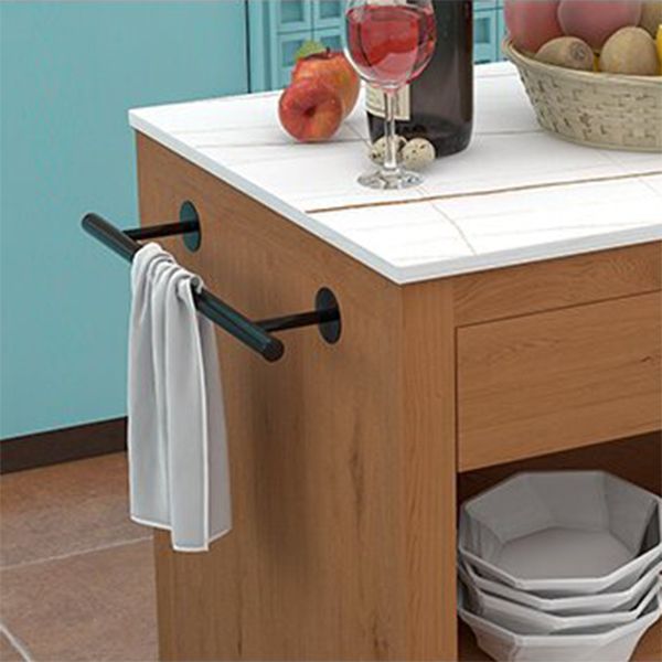 Tavolo da cucina moderna da cucina stazionaria tavolo da cucina rettangolare con cassetto