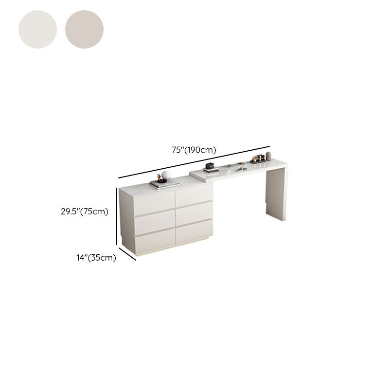 Moderne stijl stenen taak bureau rechthoekige vorm kantoor bureau met 6-laden