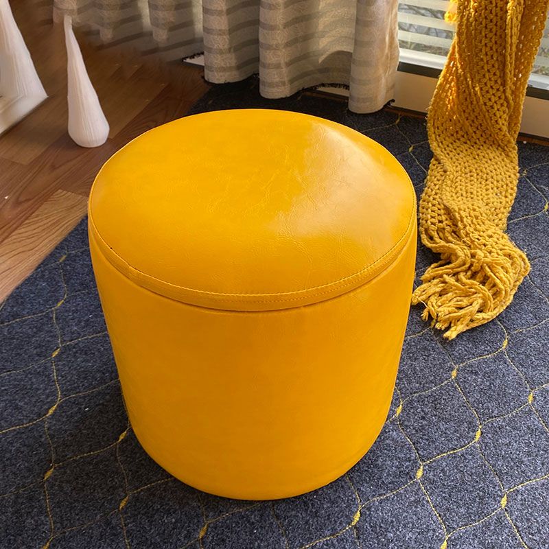 Faux Leather Ottoman Plain Round Stain Resistant Pouf Ottoman with Storage Clearhalo 'furn' 'furn_ottomans_poufs' 'Furniture' 'Living Room Furniture' 'Ottomans & Poufs' 'ottomans_poufs' 1200x1200_c06d36cb-01fb-45ca-b287-a2fa4001cbbb