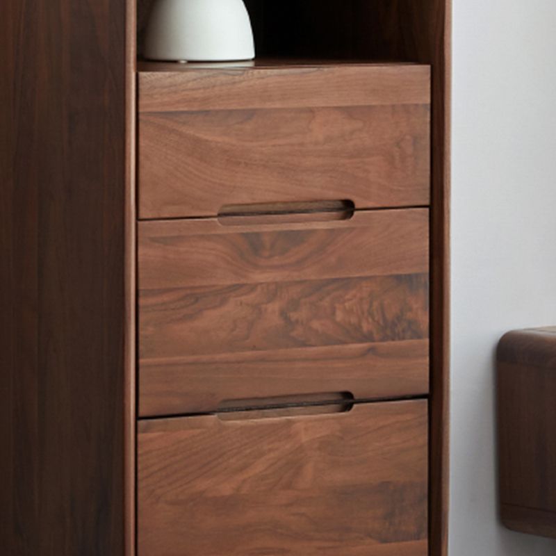 Moderne woonkamer Curio Kast Massief hout met open opslag