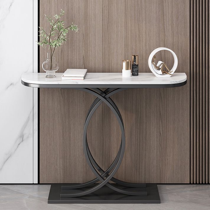 Table de consola de media luna glamera mesa de sofá de consola de hierro para hall