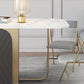 Modern Rectangle Dining Table Sintered Stone Drop-Leaf 63" Table with Gold Frame Clearhalo ' dining_table' 'Dining Tables & Seating' 'Dining Tables' 'furn' 'furn_dining_table' 'Furniture' 'furniture_dining_table' 'Kitchen & Dining Furniture' 'kitchen&dining_furn' 'kitchen' 'kitchen_dining_table' 1200x1200_c06eb5a3-4318-4dff-9860-287054dd35f8