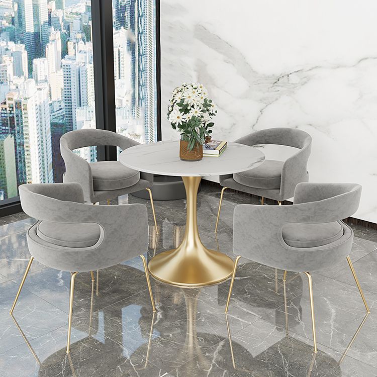 Round Tulip Base Glam Dining Table White Fixed Table of Sintered Stone Clearhalo ' dining_table' 'Dining Tables & Seating' 'Dining Tables' 'furn' 'furn_dining_table' 'Furniture' 'furniture_dining_table' 'Kitchen & Dining Furniture' 'kitchen&dining_furn' 'kitchen' 'kitchen_dining_table' 1200x1200_c0716841-4b83-4389-90ab-25da024a56a5