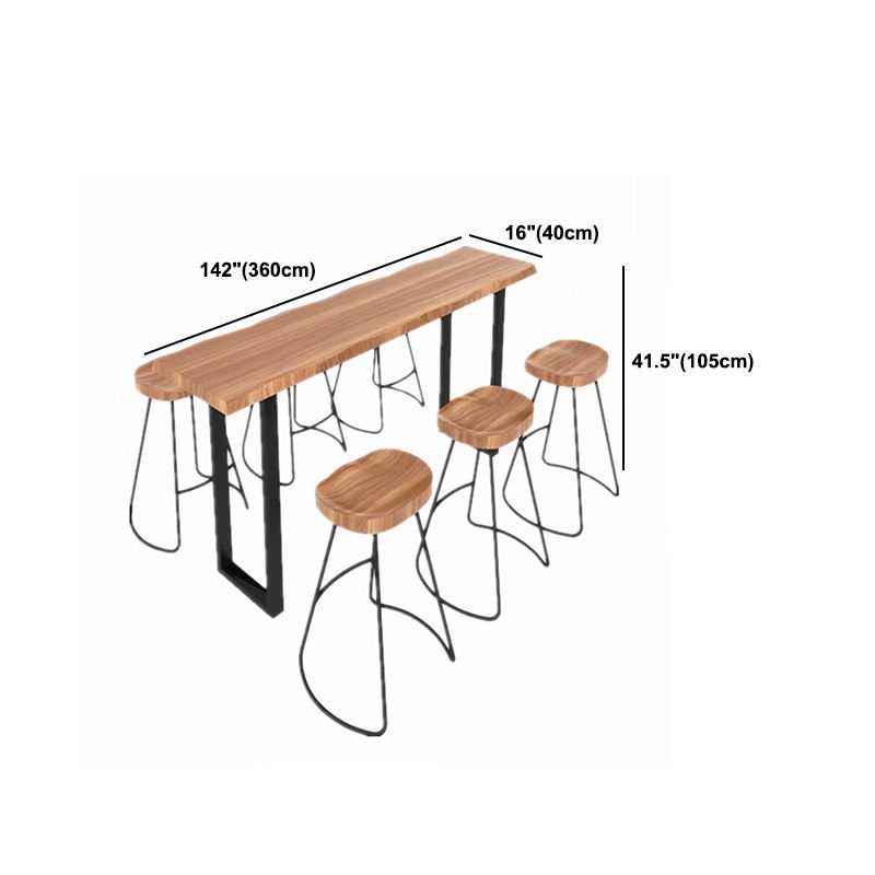 Tavolo da bar rettangolo di rettangolo in stile industriale tavolo da pranzo bar-alight bar