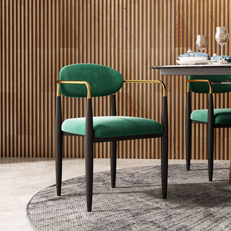 Contemporary Style Kitchen Metal Dining Chair Open Back Dining Arm Side Chair Clearhalo ' kitchen&dining_furn' 'Dining Chairs' 'Dining Tables & Seating' 'dining_chair' 'furn' 'furn_dining_chair' 'Furniture' 'furniture_dining_chair' 'Kitchen & Dining Furniture' 'kitchen' 1200x1200_c075368b-a9f5-4722-8213-37ce28b16ad2