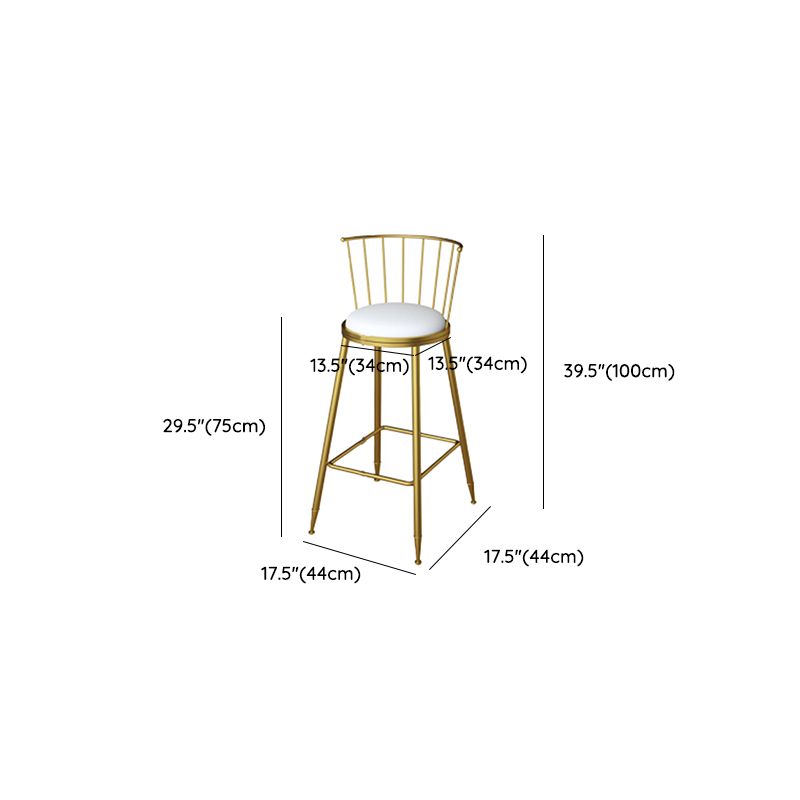 Taburetes de barra de metal glam -metal taburetes de comedor de espalda con patas de metal