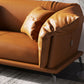 Divano arancione moderno in pelle autentica con divano braccio smoking con cuscini
