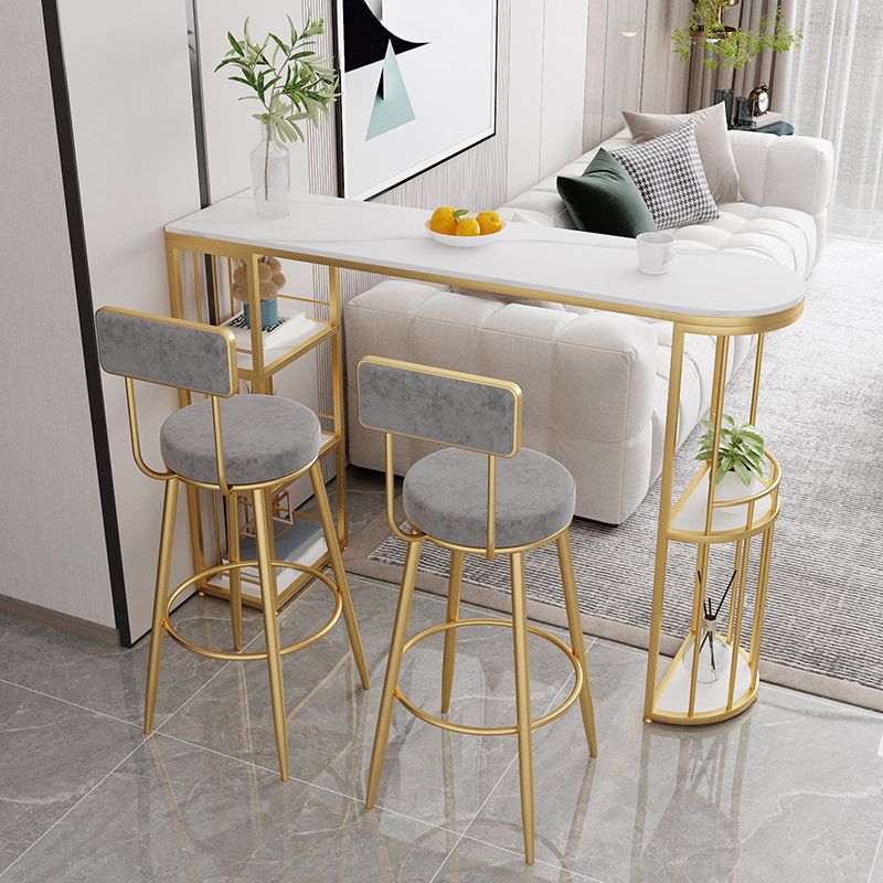 Modern Style Bar Table Stone Top Bar Table with Storage for Living Room Clearhalo 'Bar Furniture' 'Bar Tables' 'bar_tables' 'furn' 'furn_bar_tables' 'Furniture' 'Kitchen & Dining Furniture' 1200x1200_c078fa21-acd0-4e8e-b84d-f87f36e256cd