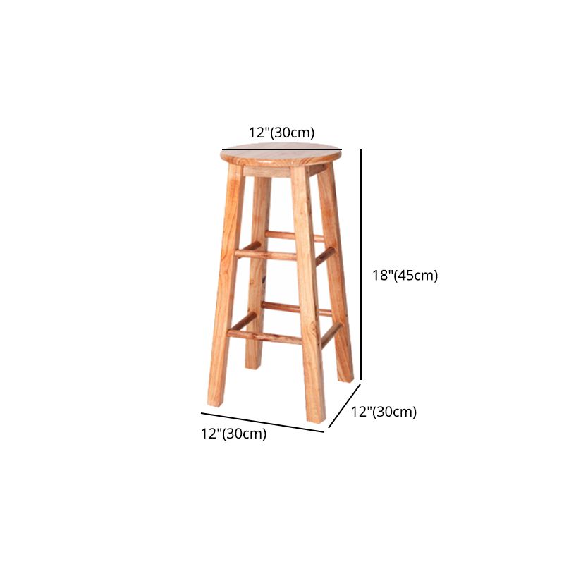 Modern Armless Backless Counter Stool Rubber Wood Kitchen Bar Stool with Wooden Seat Clearhalo 'Bar Furniture' 'Bar Stools' 'bar_stools' 'furn' 'furn_bar_stools' 'Furniture' 'furniture_bar_stools' 'Kitchen & Dining Furniture' 1200x1200_c0793ab3-1ef3-415d-95fa-98d2df2fbbee