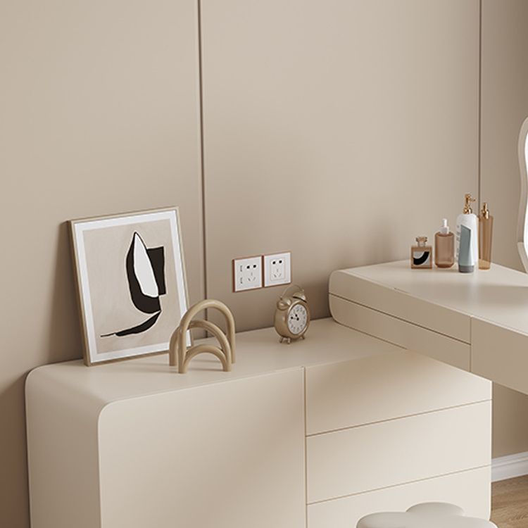 15,75 "MAQUE-UP Vanité de maquillage blanc Table de bureau de vanité avec 6 tiroirs