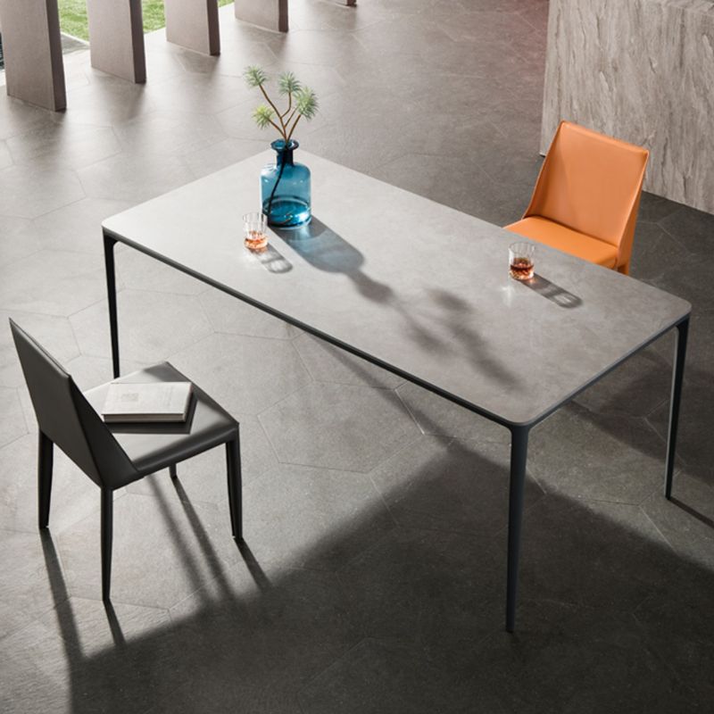 Black Metal Tripod Dining Table Industrial Rectangle Dining Room Table Clearhalo 'Dining Tables & Seating' 'Dining Tables' 'dining_table' 'furn' 'furn_dining_table' 'Furniture' 'Kitchen & Dining Furniture' 1200x1200_c07bd6c0-3965-4278-a9fe-a00300a80279