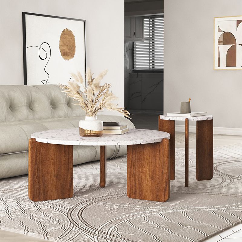 Stone Coffee Cocktail Table Modern 3 Legs Coffee or End Table Clearhalo 'Coffee & Accent Tables' 'Coffee Tables' 'coffee_tables' 'furn' 'furn_coffee_tables' 'Furniture' 'Living Room Furniture' 1200x1200_c0804894-2ffe-42aa-92fa-78ceaf9d9576