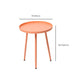Metal Round 3 Legs End Table Minimalist Tray Top Accent Side Table