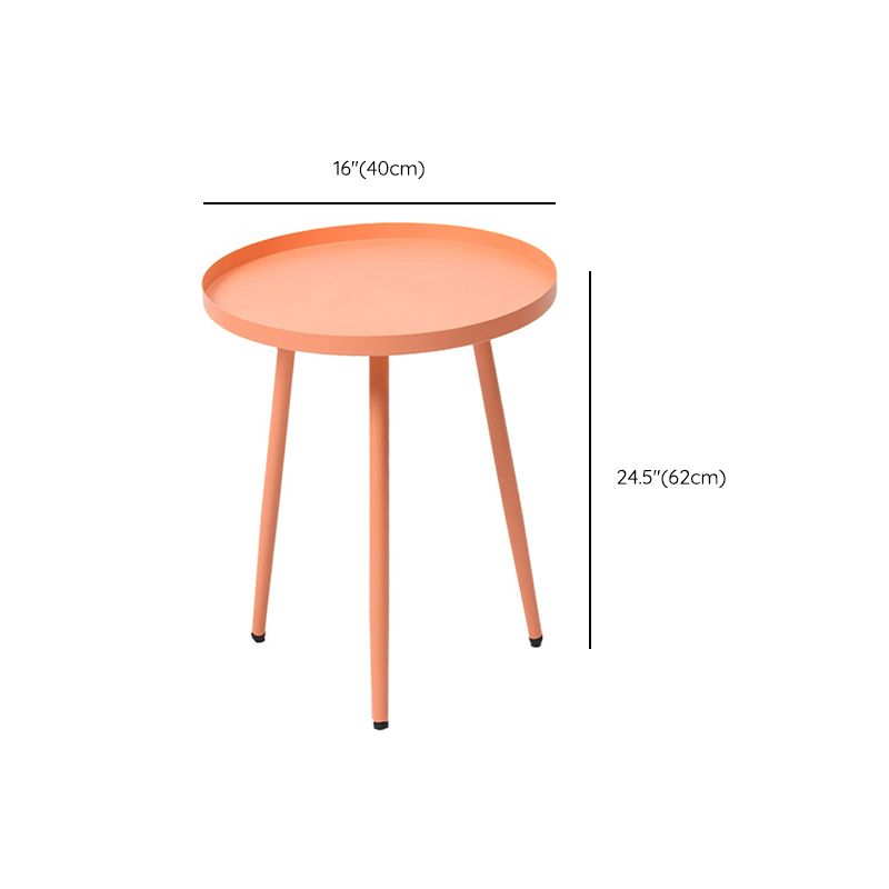 Metal Round 3 Legs End Table Minimalist Tray Top Accent Side Table