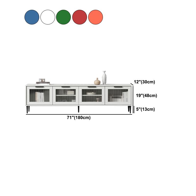 Mueble para TV con almacenamiento cerrado escandinavo Mueble para TV de madera sintética con 4 puertas