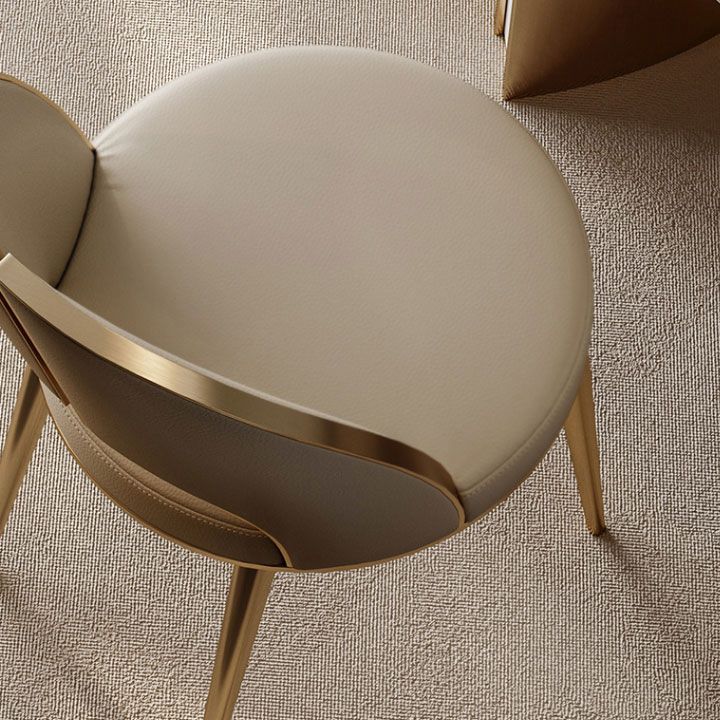 Silla de comedor lateral de cuero sinté de faux contemporáneo interiores