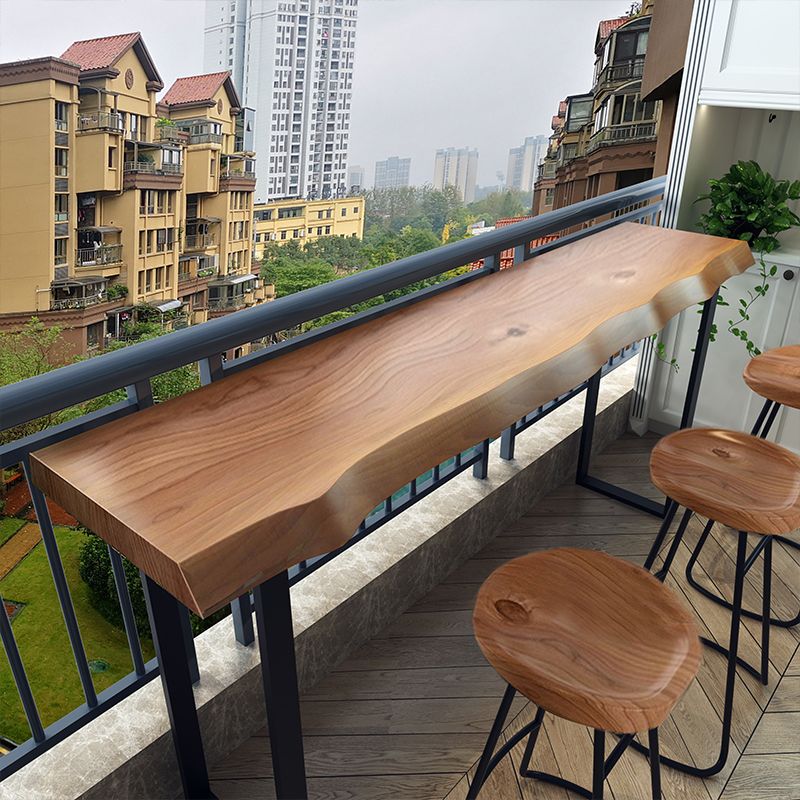 Industrial Style Bistro Bar Table Rectangle Wooden Bar Table for Dining Room