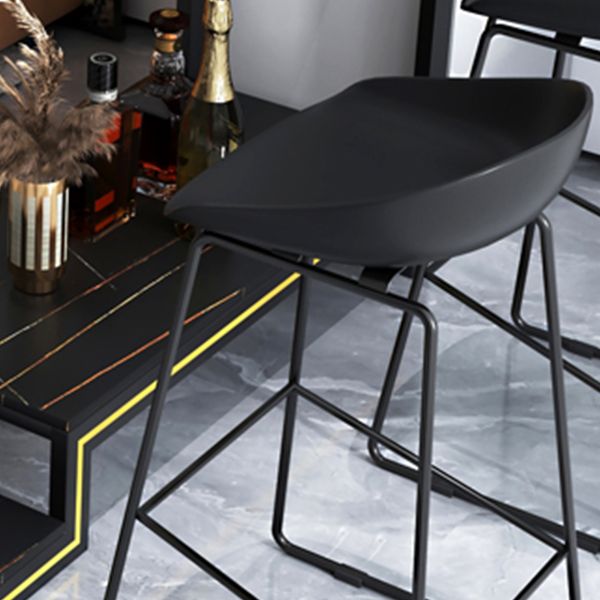 Glam Acrylic Bar Stools Low Back Dining Stools with Metal Base