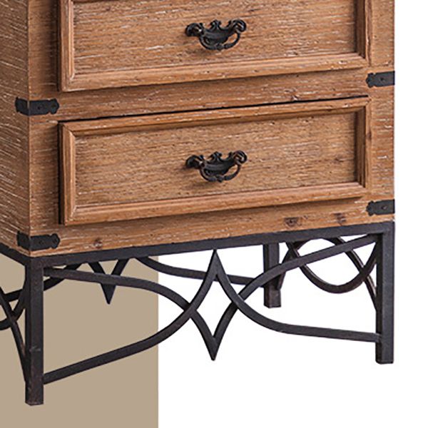 Brown Accent Cabinet Wood and Metal Chest with Storage Drawers Clearhalo 'Cabinets & Chests' 'cabinets_chests' 'furn' 'furn_cabinets_chests' 'Furniture' 'Living Room Furniture' 1200x1200_c0856917-8a93-4e58-a105-9e214cbd23df